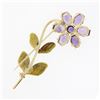Image 4 : Vintage Allsopp Bliss 14k Two Tone Gold 10.55 ctw Amethyst Large Flower Brooch P