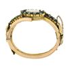 Image 8 : Handmade 14k Gold 7" Opal Garnets & Turquoise Tube Hinged Open Bangle Bracelet