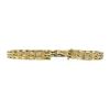 Image 5 : Antique Art Deco 14k Yellow Gold Long 7 Engraved Open Work Square Link Bracelet