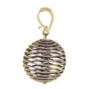 Image 2 : Milor 14k Gold Twisted Wire Coiled Ball Sphere Enhancer Pendant w/ Purple String