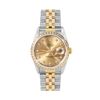 Image 2 : Rolex Mens Two Tone Sapphire Factory Champagne Diamond Dial Fluted Bezel Datejus