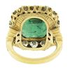 Image 7 : VERY FINE 18k Gold 14.3 ctw AGL Colombian Emerald & Diamond Halo Cocktail Ring