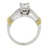 Image 2 : 14k TT Gold 1.61 ctw GIA Rectangular Diamond Solitaire w/ Accents Engagement Rin