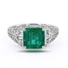 Image 1 : 2.68 ctw Emerald and 1.97 ctw Diamond Platinum Ring