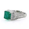 Image 2 : 2.68 ctw Emerald and 1.97 ctw Diamond Platinum Ring