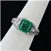 Image 3 : 2.68 ctw Emerald and 1.97 ctw Diamond Platinum Ring