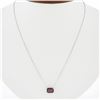 Image 1 : NEW 14k White Gold 1.50 ctw Rectangular Step Cut Garnet Solitaire Pendant Neckla