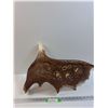 Image 1 : Moose Antler Metis Themed Carving by Jerome - 1997 - 23" x 18" - PICK UP