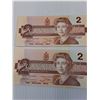 Image 2 : (4) Canadian Two Dollar Bills: 1986