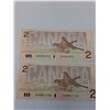Image 4 : (4) Canadian Two Dollar Bills: 1986
