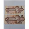 Image 2 : (4) Canadian Two Dollar Bills: 1986
