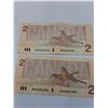 Image 4 : (4) Canadian Two Dollar Bills: 1986