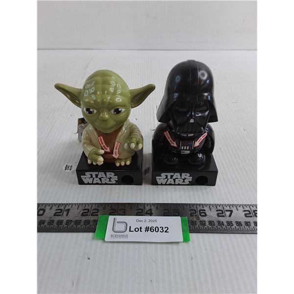 (2) New Star Wars Candy Dispensers (Yoda & Darth Vader)