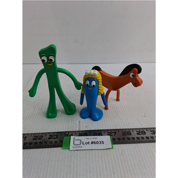 (3) Gumby Figurines