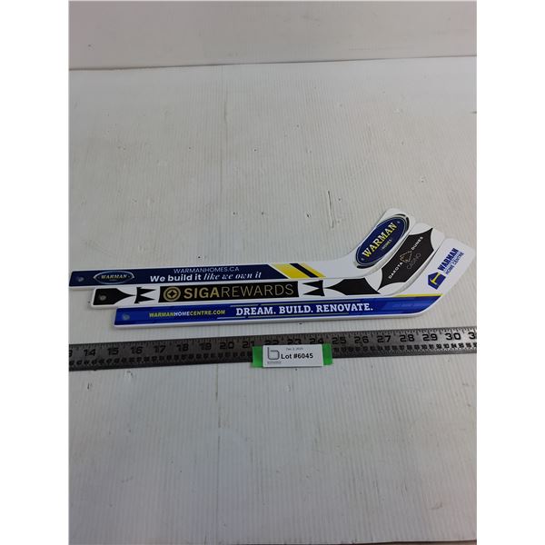 (3) Local Businesses Mini Hockey Sticks (Warman Homes & Dakota Dunes)