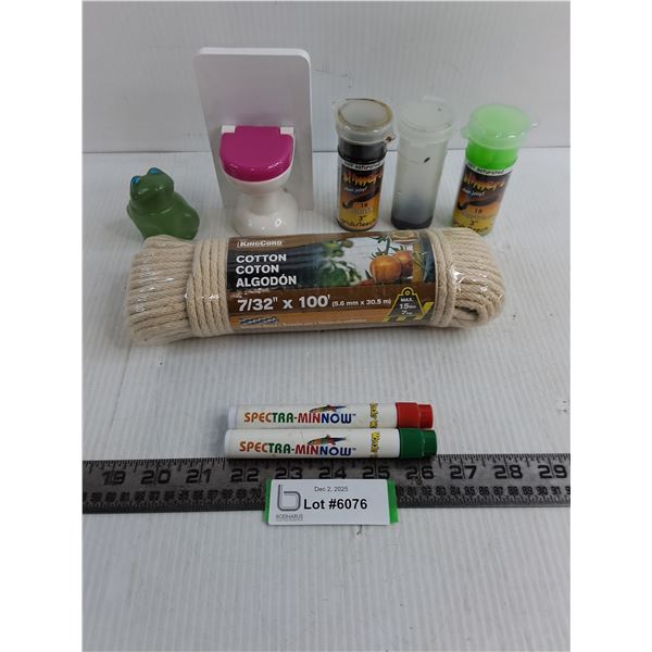 Cotton Rope, Grub/Leech Bait, Spectra Minnow Markers, Decor - Pickup Only