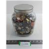 Image 1 : Large Glass Container of Assorted Buttons