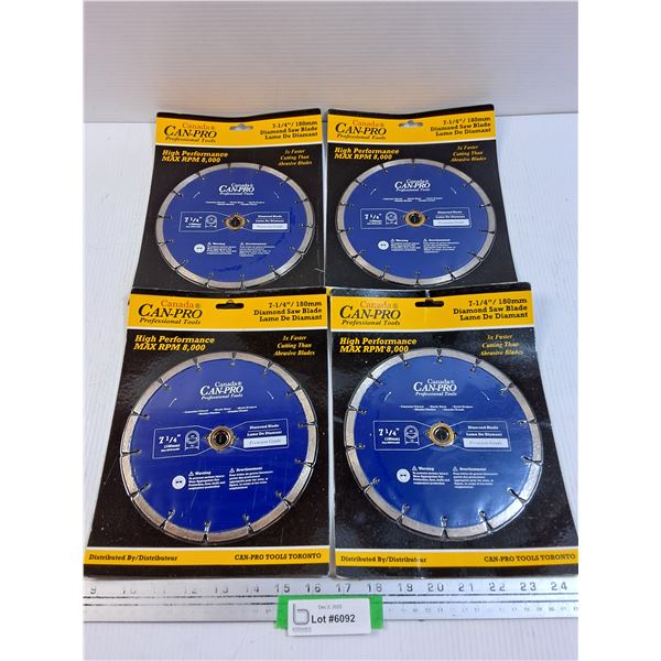 (4) Circular Saw Blades - 7.25"