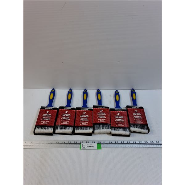 (6) Paint Brushes - 3"