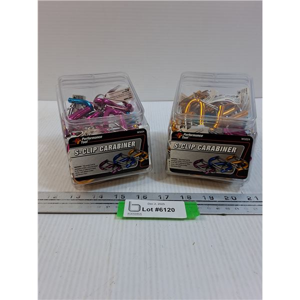 (2) Containers of S-Clip Carabiners