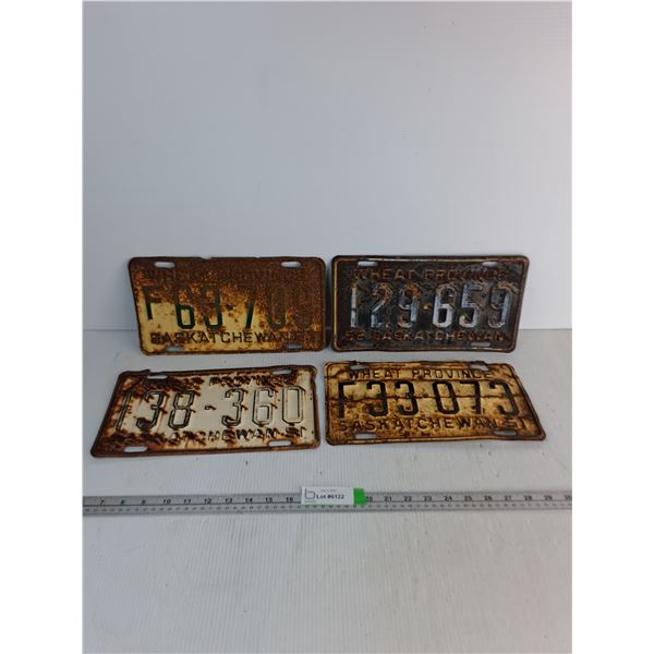 (4) Saskatchewan License Plates- 1951, 1952, 1953
