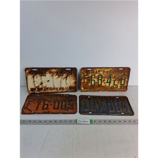 (4) Saskatchewan License Plates- 1953, 1963