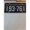 Image 4 : (3) Saskatchewan License Plates- 1952, 1953, 1962