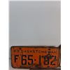 Image 2 : (3) Saskatchewan License Plates- 1951, 1962, 1963