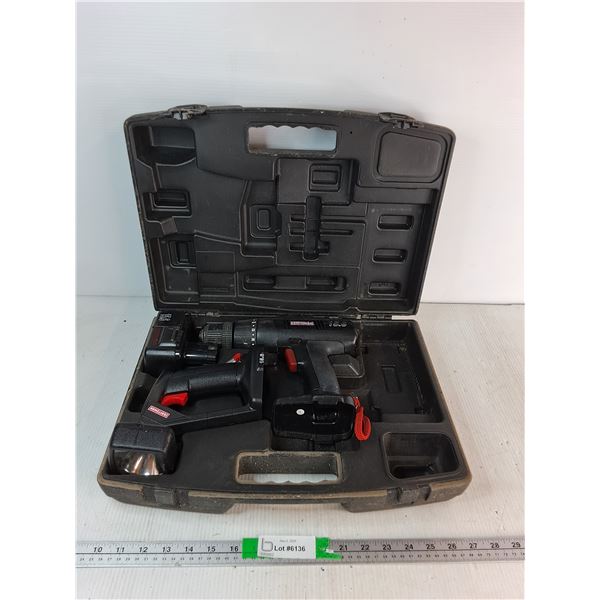 Craftsman 15.6 Volt Cordless Drill And Flashlight Set In Case- As Is