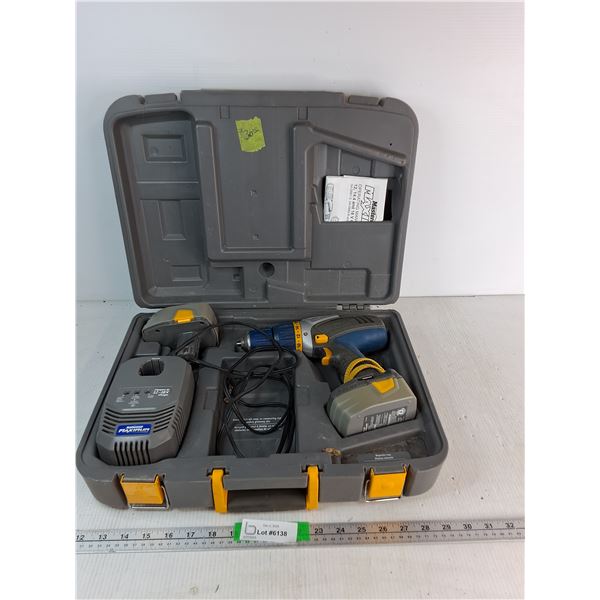 Mastercraft Maximum 12-18 Volt Cordless Drill Set In Case- As Is