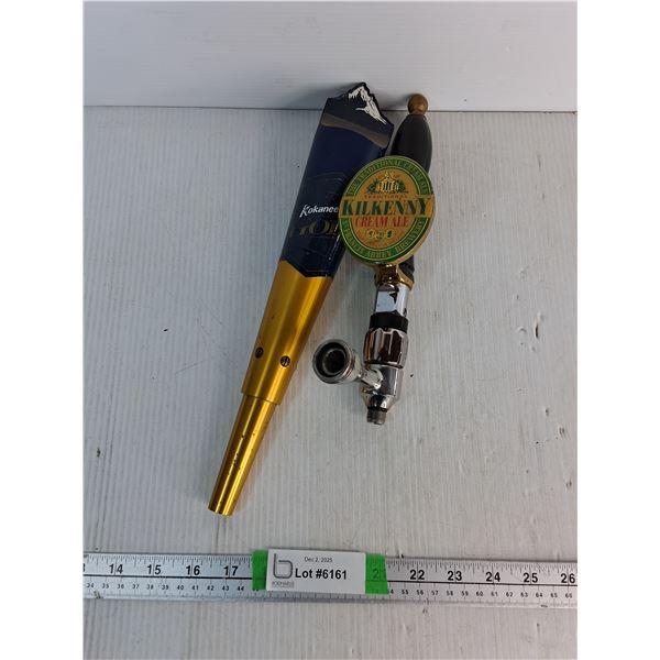 (2) Beer Taps Up To 14"- Kokanee Gold, Kilkenny Cream Ale