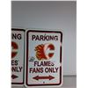 Image 2 : (2) Calgary Flame Fan Parking Sign 18"x12"