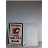 Image 3 : (2) Calgary Flame Fan Parking Sign 18"x12"