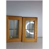Image 2 : (2) Oak Framed Glass Windows 16"x10"