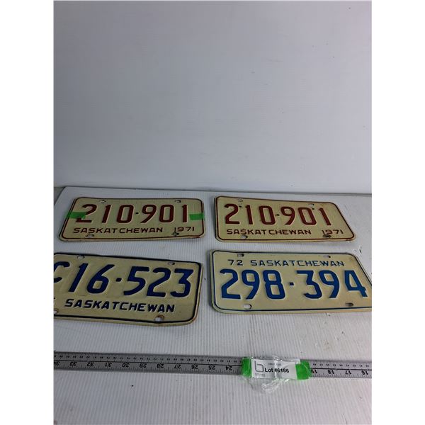 (4) License Plates (70's)