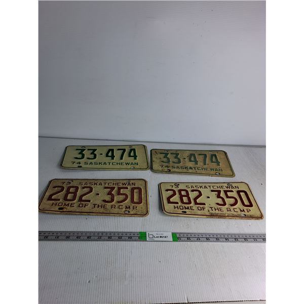 (2) Pairs of License Plates -70's