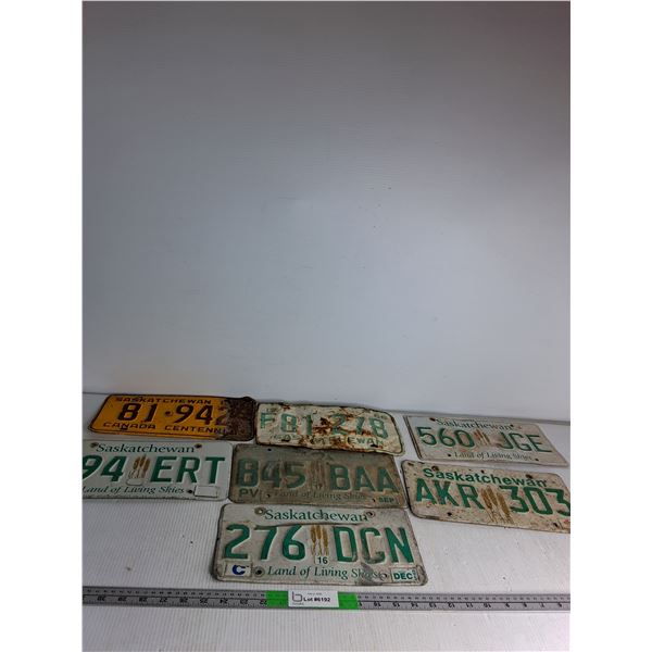 (7) License Plates With Rust- Sask