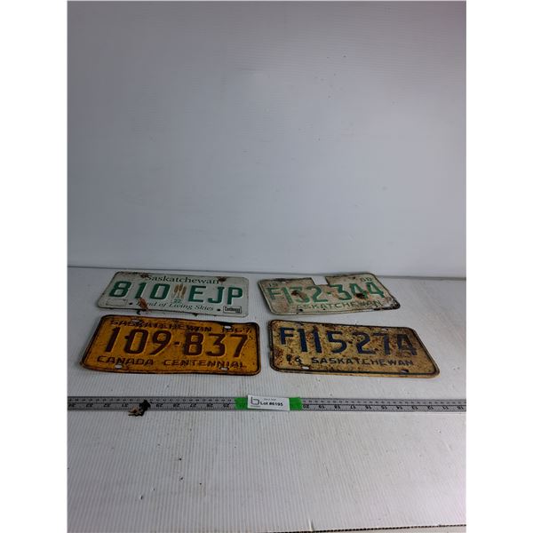 (4) Sask License Plates1968-1976