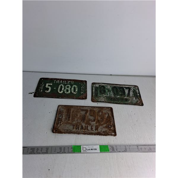(3) Sask Trailer Plates ( Rusty)