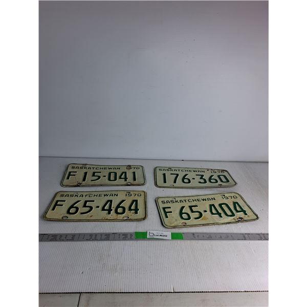 (4) Sask License Plates 1970