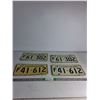 Image 1 : (2) Matching Pairs of Sask License Plates '72