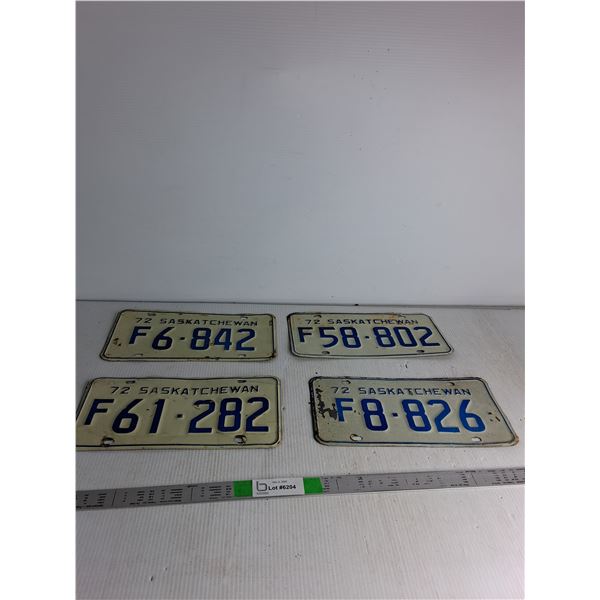 (4) Sask License Plates