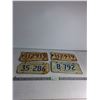 Image 1 : One Pair Matching Sask License Plate, (2) Sask Plates '72 &'73