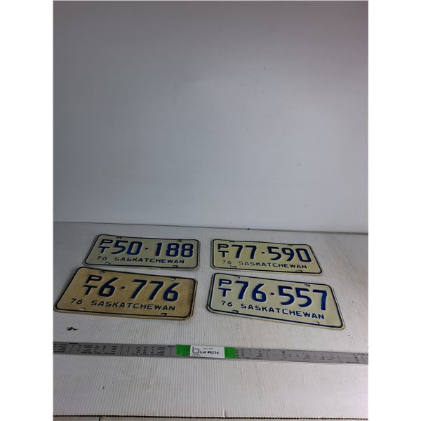 (4) PT Sask License Plates '76