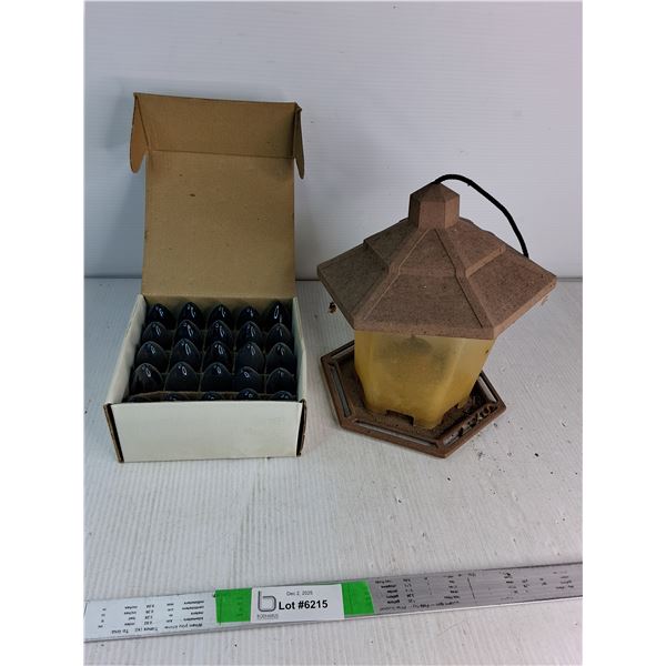 1 box of 25 replacement Bulbs (7 watt), Hanging Bird Feeder (as is)