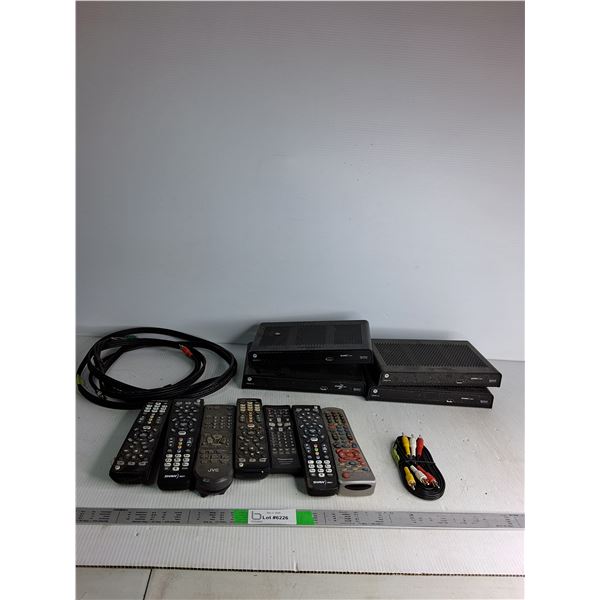 (4) Shaw Direct Satellite Receiver, (7) Remotes, (2) Cable Cords