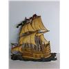 Image 2 : Vintage Sexton Metalcraft SP-1 Gold Metal Ship Nautical Wall Hanging Décor 14"x14"