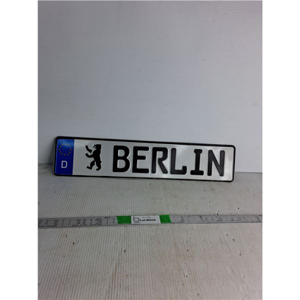 Tin Berlin Sign 20 1/2" x4"