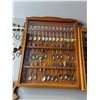 Image 3 : (2) Wooden Cases of Antique Spoons, (2) Wall Hanging Plaques of Antique Spoons (up to 17"x20")