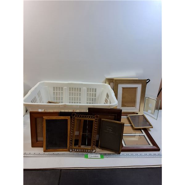 Laundry Basket of Various Picture Frames - CANNOT SHIP
